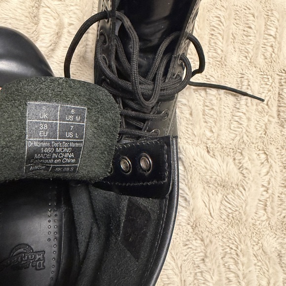 Dr. Martens Black Leather Combat Boots - Picture 2 of 8